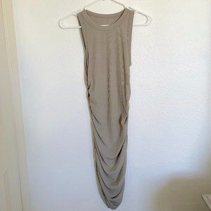 Ribbed High-Neck Sleeveless Bodycon Dress
